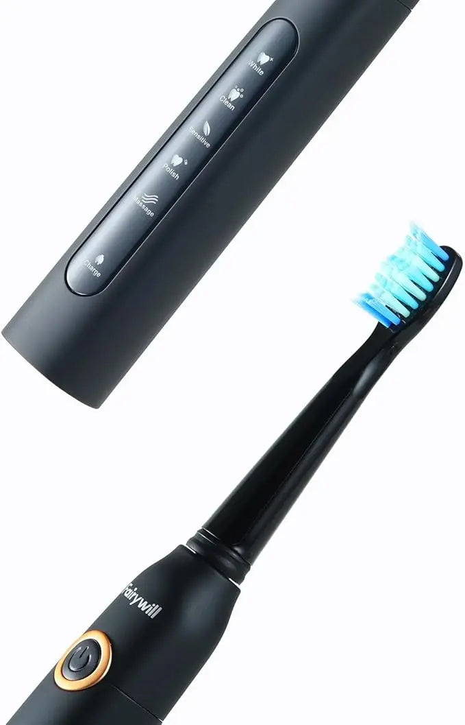 Fairywill Oral Care Combo 5020E, Water Flosser and Electric Toothbrush with 507 Toothbrush Set for Braces Bridges Care, Black DexKea