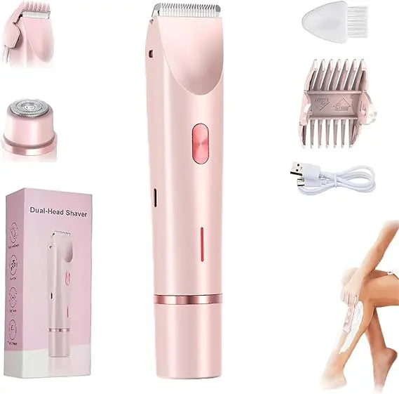 Dual Head Shaver Women, Dual Head Electric Shaver for Women,2 in 1 Women Electric Shaver Dual Head