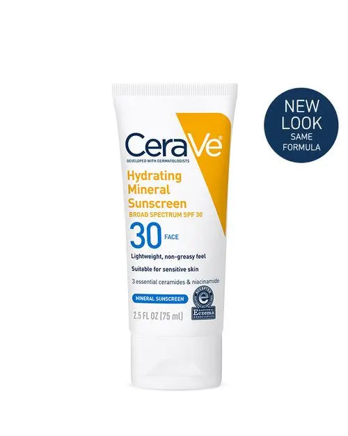 CERAVE Hydrating Mineral Sunscreen SPF 30 Face Lotion