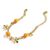 Cute Sweet Temperament Orange Flower Gardenia Bracelet DexKea