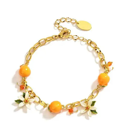 Cute Sweet Temperament Orange Flower Gardenia Bracelet