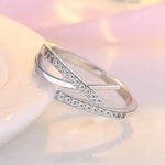 Elegant Micro Rhinestone Cross Ring Personality DexKea