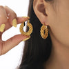 European And American Style Twist Weave Pierced Geometric Earrings DexKea