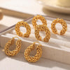 European And American Style Twist Weave Pierced Geometric Earrings DexKea