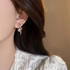 Exquisite Full Rhinestone Zircon Simulated Snakes Bead Stud Earrings For Women DexKea