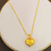 Heart Love Heart Pendant Necklace Brass Gold Plated DexKea