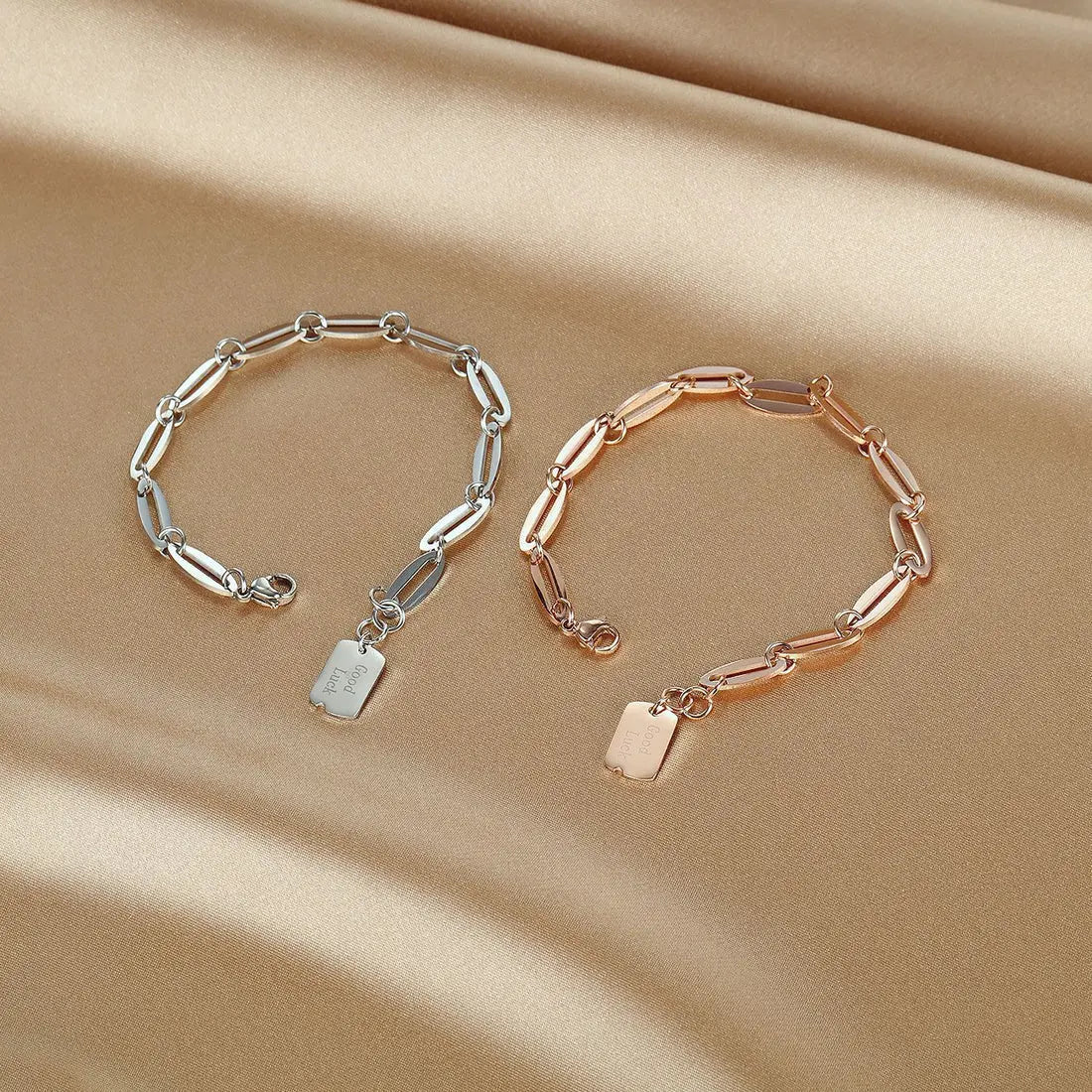 Personality Geometry Square Plate Rose Gold Bracelet For Women