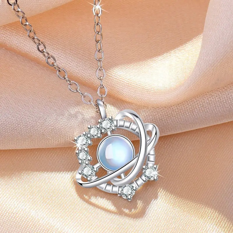 Moonstone Planet Necklace DexKea